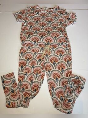 Lates by Kate Desert Deco Pajama Set Tee Jogger Modal Loungewear Med